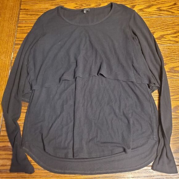 Theory chevak ribbed viscose black top sz P/small - Picture 2 of 5